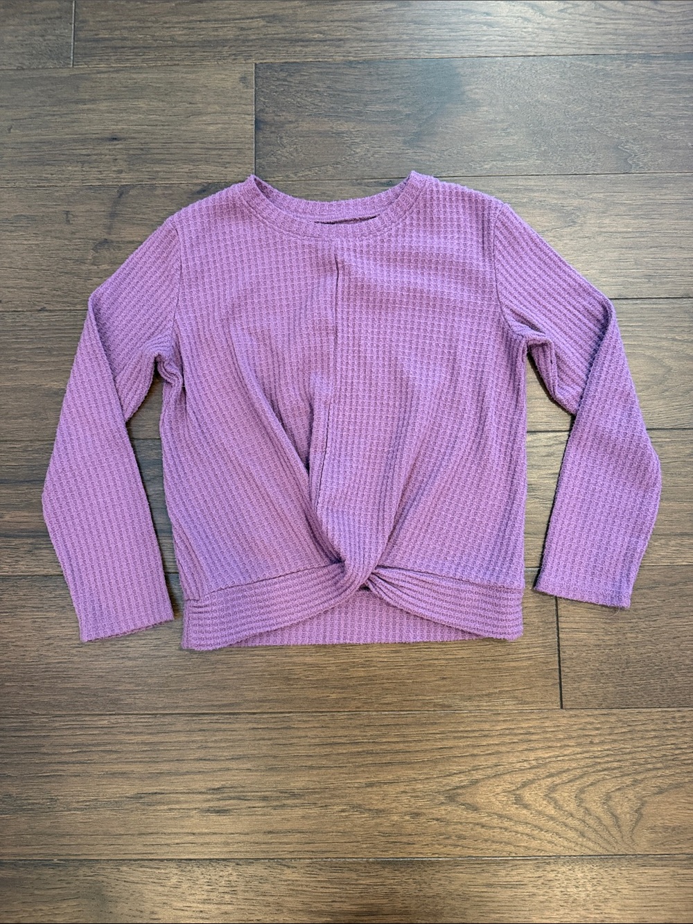jumping beans Purple Twist-Front Waffle Crew Sweater Size 6 - C34-116